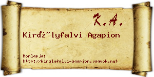 Királyfalvi Agapion névjegykártya